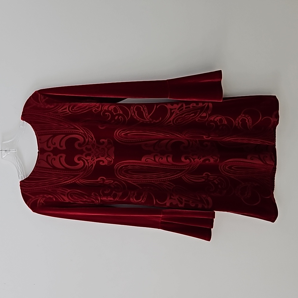 Cherry red‎ velvet burnout boho fairycore dress size medium